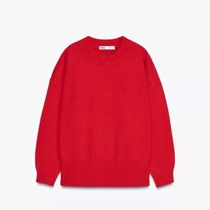 Zara NWT PLAIN KNIT SWEATSHIRT women size m